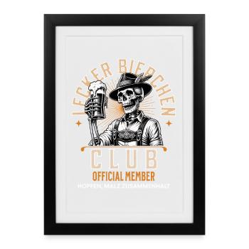 Lecker Bierchen Club - Gerahmtes Poster (27 × 37 cm) - Schwarz - Vorne