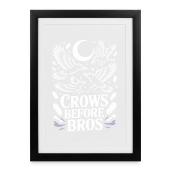 Les corbeaux avant la nuit au clair de lune des frères - Affiche encadrée (27 × 37 cm) - noir - Devant
