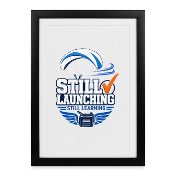 Paragliding First Solo Diagram, Still Launching - Framed poster (27 × 37 cm) - black - Front