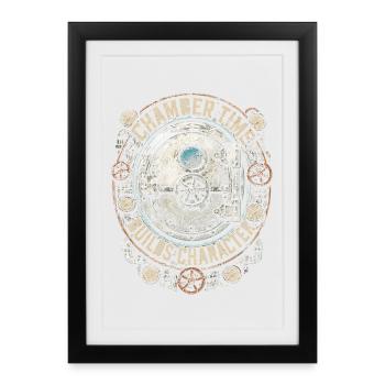 Le temps dans la chambre des travailleurs en haute mer forge le caractère - Affiche encadrée (27 × 37 cm) - noir - Devant