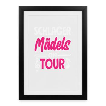 Schlager Mädels On Tour Konzert Festival - Gerahmtes Poster (27 × 37 cm) - Schwarz - Vorne