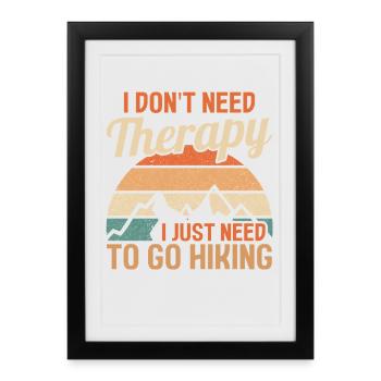 Hiking Mountain Trail Backpacking Outdoors Poaching - Framed poster (27 × 37 cm) - black - Front