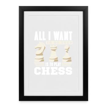 Chess Chess Player Chessboard - Framed poster (27 × 37 cm) - black - Front
