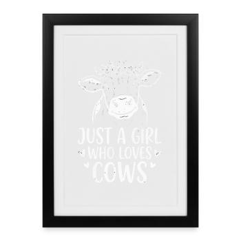 Cow Love Girls - Framed poster (27 × 37 cm) - black - Front