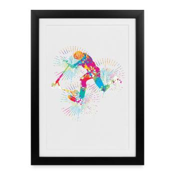 Trottinette Roller - Affiche encadrée (27 × 37 cm) - noir - Devant
