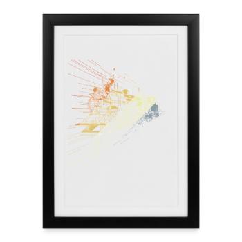 Style rétro de locomotive - Affiche encadrée (27 × 37 cm) - noir - Devant