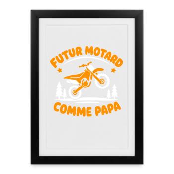 Futur Motard Comme Papa - Affiche encadrée (27 × 37 cm) - noir - Devant