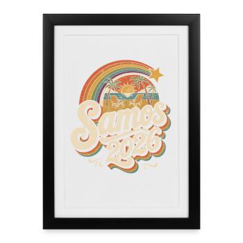 Vamos 2026 Beach Retro Sunset - Framed poster (27 × 37 cm) - black - Front