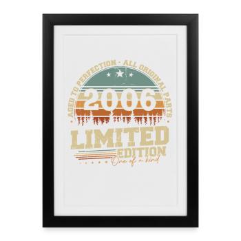 Born 2006 Retro Vintage Birthday Gift - Framed poster (27 × 37 cm) - black - Front