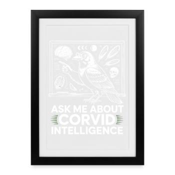 Corvid Intelligence Crow Wisdom - Framed poster (27 × 37 cm) - black - Front