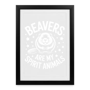 Beaver Sayings Beaver Funny Beaver Gift - Framed poster (27 × 37 cm) - black - Front