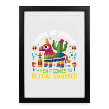 Colorful Llama Piñata Fiesta Smashed - Framed poster (27 × 37 cm) - black - Front