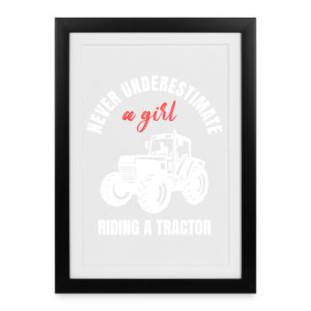 Pouvoir des filles du tracteur - Affiche encadrée (27 × 37 cm) - noir - Devant