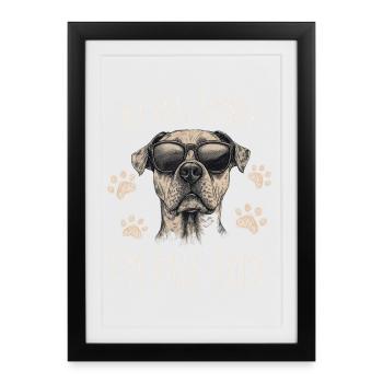 Chien Cool et Pateux - Affiche encadrée (27 × 37 cm) - noir - Devant