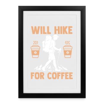 Hiking Mountain Trail Backpacking Outdoors Poaching - Framed poster (27 × 37 cm) - black - Front