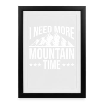 Hiking Mountain Trail Backpacking Outdoors Poaching - Framed poster (27 × 37 cm) - black - Front