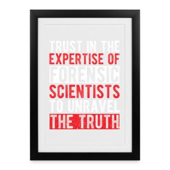 Étudiant en sciences médico-légales dévoilant la vérité forenstique - Affiche encadrée (27 × 37 cm) - noir - Devant