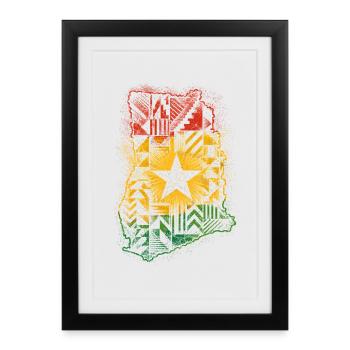 Ghana Ghanese Ghanesisch - Affiche encadrée (27 × 37 cm) - noir - Devant