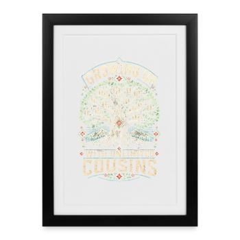 Hmong grandissant avec des cousins illimités - Affiche encadrée (27 × 37 cm) - noir - Devant