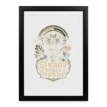 Arbalète Arbalétrier Bats Constants Flashy - Affiche encadrée (27 × 37 cm) - noir - Devant