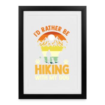 Hiking Mountain Trail Backpacking Outdoors Poaching - Framed poster (27 × 37 cm) - black - Front