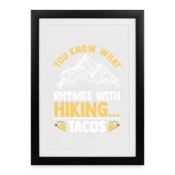 Hiking Mountain Trail Backpacking Outdoors Wildern - Gerahmtes Poster (27 × 37 cm) - Schwarz - Vorne