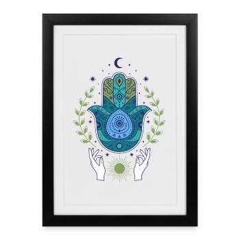 Spiritualité Géométrie Sacrée Foi Zen - Affiche encadrée (27 × 37 cm) - noir - Devant