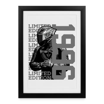 30E ANNIVERSAIRE DE MOTO EN ÉDITION LIMITÉE 1996 - Affiche encadrée (27 × 37 cm) - noir - Devant