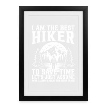 Drôles de proverbes de randonnée Randonnée en montagne Amour en montagne - Affiche encadrée (27 × 37 cm) - noir - Devant