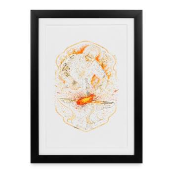 Forgeron, ferrant - Affiche encadrée (27 × 37 cm) - noir - Devant