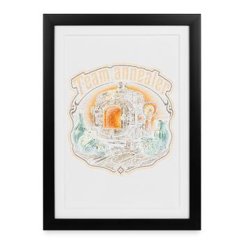 Équipe de souffleurs de verre Recuisseurs - Affiche encadrée (27 × 37 cm) - noir - Devant