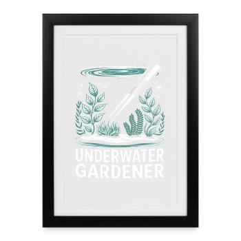 Jardinier sous-marin Rêve d’aquascapisme - Affiche encadrée (27 × 37 cm) - noir - Devant