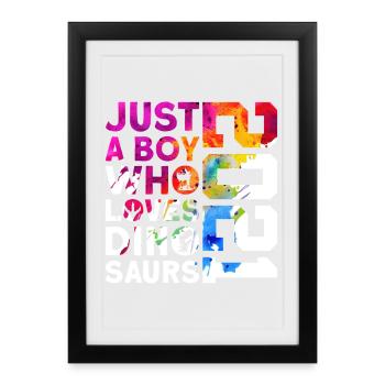 DINO 2021 DINOSAUR 5TH BIRTHDAY - Framed poster (27 × 37 cm) - black - Front