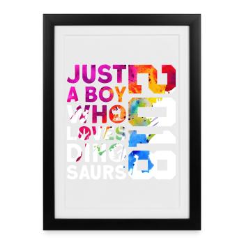 DINO 2018 DINOSAUR 8E ANNIVERSAIRE - Affiche encadrée (27 × 37 cm) - noir - Devant