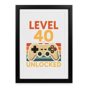 40e anniversaire de Gaming - Affiche encadrée (27 × 37 cm) - noir - Devant
