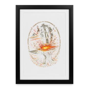 Forgeron, ferrant - Affiche encadrée (27 × 37 cm) - noir - Devant