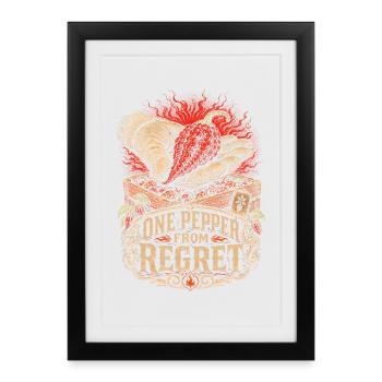 Chili Growers Growing Chilies One Pepper From Regret - Framed poster (27 × 37 cm) - black - Front