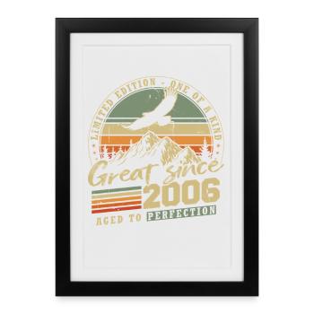 2006 Vintage Vintage Anniversaire Rétro - Affiche encadrée (27 × 37 cm) - noir - Devant