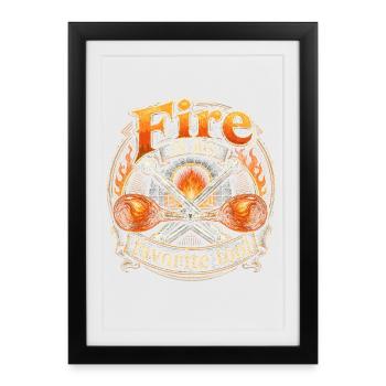 Le feu du souffleur de verre est mon outil préféré - Affiche encadrée (27 × 37 cm) - noir - Devant