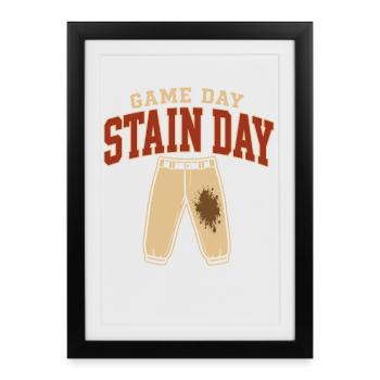 Mère du baseball, mère du softball, pantalon blanc, - Affiche encadrée (27 × 37 cm) - noir - Devant