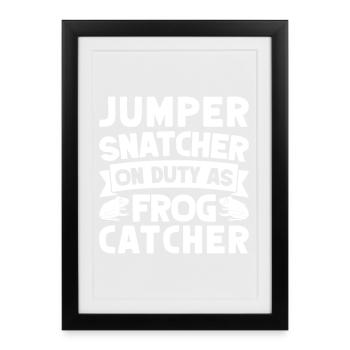 Attrape-grenouilles, Sauteur-sauteur, Grenouille Snatcher, Grenouille - Affiche encadrée (27 × 37 cm) - noir - Devant