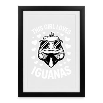 Iguanas Sayings Iguanas Funny Iguanas Gift - Framed poster (27 × 37 cm) - black - Front