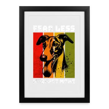 Lévrier Whippet - Affiche encadrée (27 × 37 cm) - noir - Devant