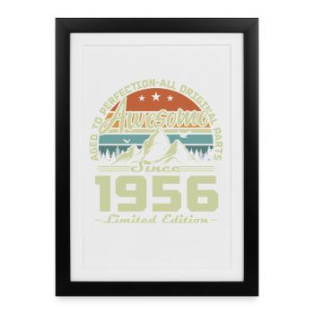 70th Birthday Gift 1956 Vintage Retro - Framed poster (27 × 37 cm) - black - Front