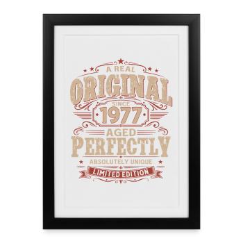 49th Birthday Gift Husband Original Vintage 1977 - Framed poster (27 × 37 cm) - black - Front