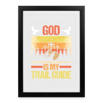 Hiking Mountain Trail Backpacking Outdoors Poaching - Framed poster (27 × 37 cm) - black - Front