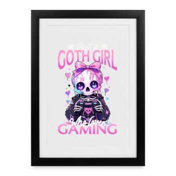 Pastel Goth Soft Goth Gaming Gamer - Affiche encadrée (27 × 37 cm) - noir - Devant