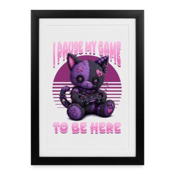 Pastel Goth Soft Goth Gaming Gamer - Affiche encadrée (27 × 37 cm) - noir - Devant