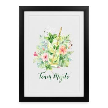 Bachelor Party Mojito Cocktail Bartender - Framed poster (27 × 37 cm) - black - Front