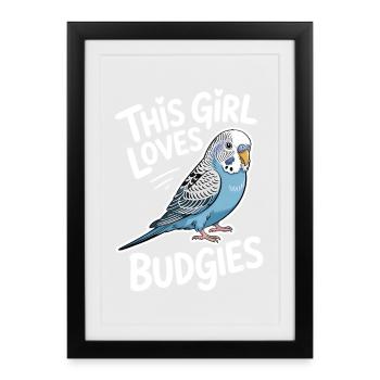 Budgie Sayings Joke Budgie Gift - Framed poster (27 × 37 cm) - black - Front